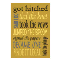 Marriage Euphemisms Funny Wedding Party Invitation