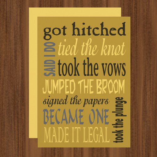 Post Wedding Party Marriage Euphemisms Invitation