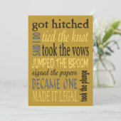 Marriage Euphemisms Funny Wedding Party Invitation (Standing Front)