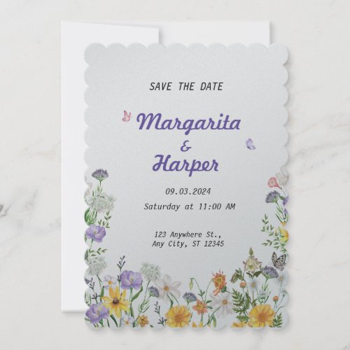 Marriage Forest Watercolor Butterfly Invitation