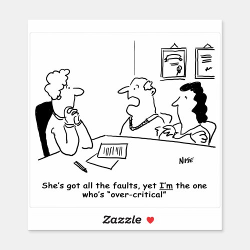 Marriage Guidance _ Wife has the Faults  Cartoon Sticker