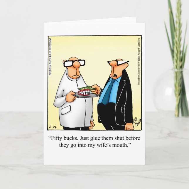 Marriage Humor "Glue Them Shut" Greeting Card (Front)