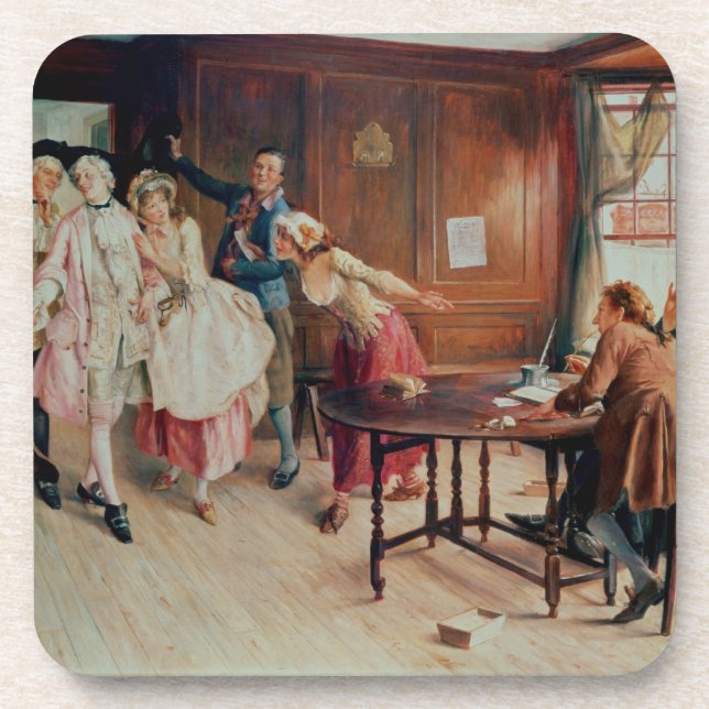 Marriage in Fleet Street, 1898 (oil on canvas) Beverage Coaster (Front)
