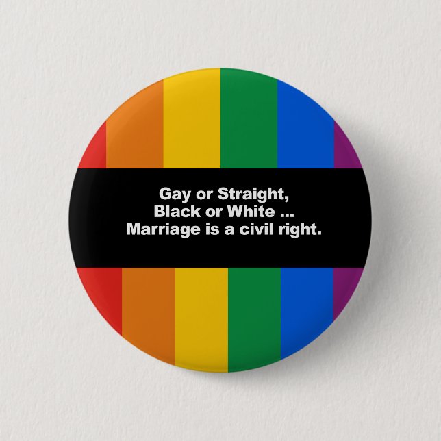 Marriage is a civil right Bumper Sticker Button (Front)