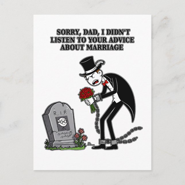 marriage is being stupid together invitation postcard (Front)