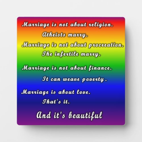 Marriage Is Not Plaque