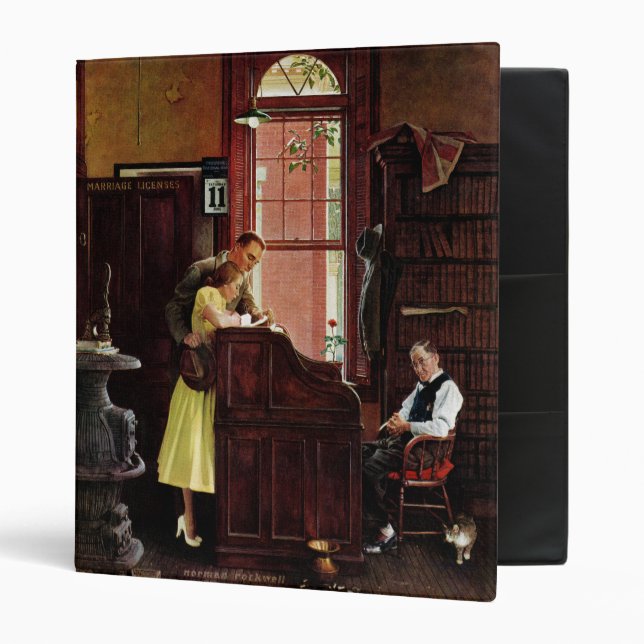 Marriage License by Norman Rockwell 3 Ring Binder (Front/Inside)