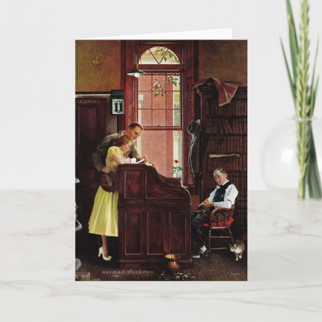 Marriage License by Norman Rockwell Card (Front)