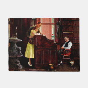 Marriage License by Norman Rockwell Doormat