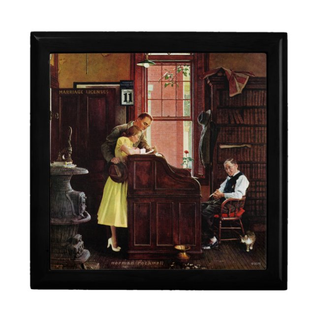 Marriage License by Norman Rockwell Jewelry Box (Front)