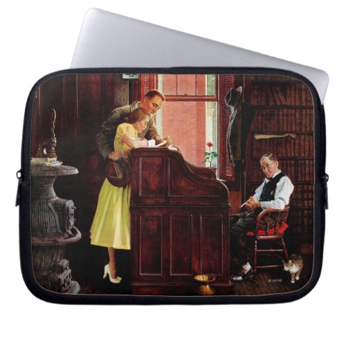 Marriage License by Norman Rockwell Laptop Sleeve
