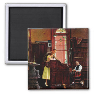 Marriage License by Norman Rockwell Magnet