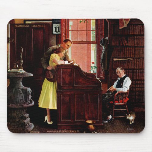 Marriage License by Norman Rockwell Mouse Pad