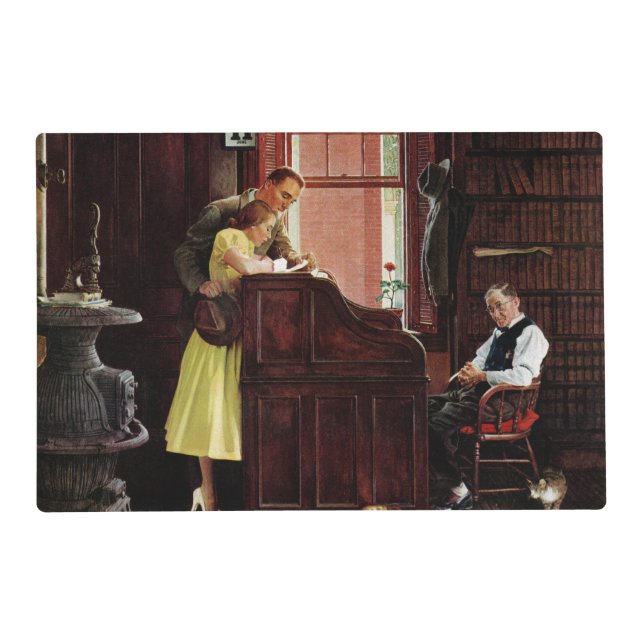 Marriage License by Norman Rockwell Placemat (Front)