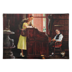 Marriage License by Norman Rockwell Placemat