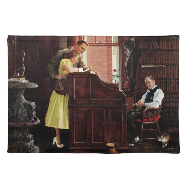 Marriage License by Norman Rockwell Placemat (Front)