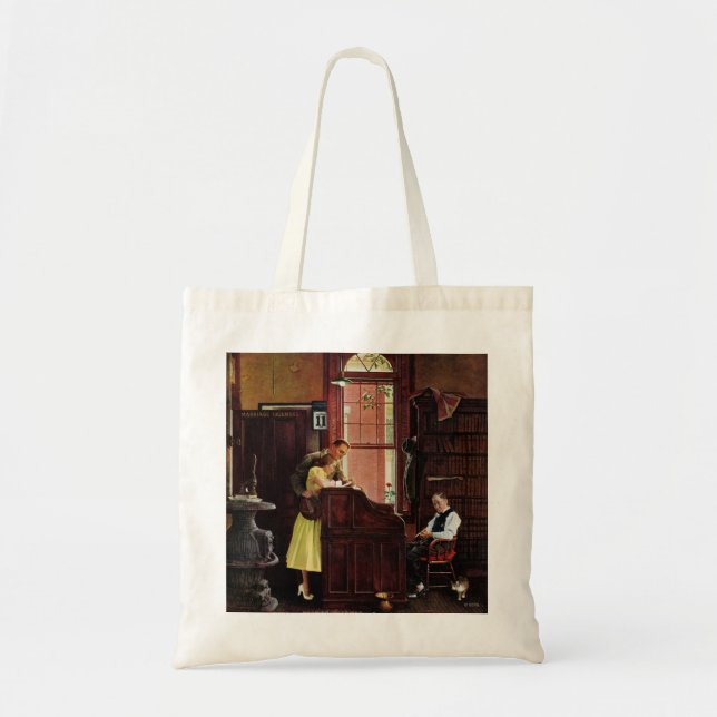Marriage License by Norman Rockwell Tote Bag (Front)