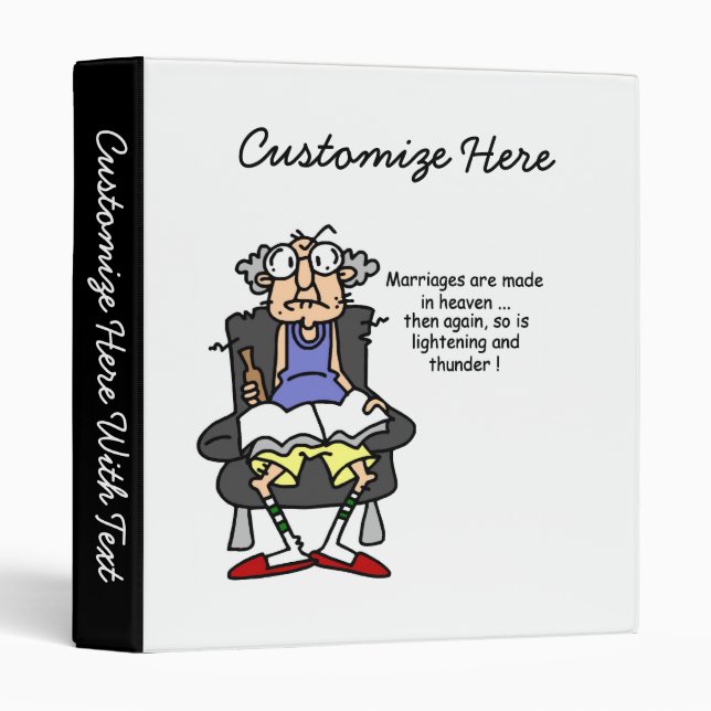 Marriage, Lightning, Thunder Humor 3 Ring Binder (Front/Spine)