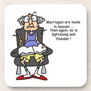 Marriage, Lightning, Thunder Humor Beverage Coaster