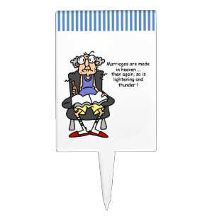 Marriage, Lightning, Thunder Humor Cake Topper