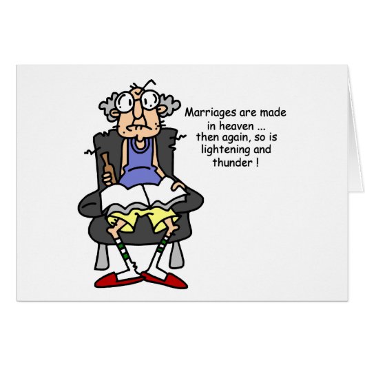 Marriage, Lightning, Thunder Humor Cards (Front Horizontal)