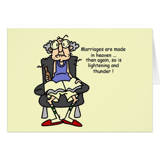 Marriage, Lightning, Thunder Humor Cards (Front Horizontal)