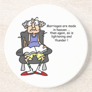 Marriage, Lightning, Thunder Humor Coaster