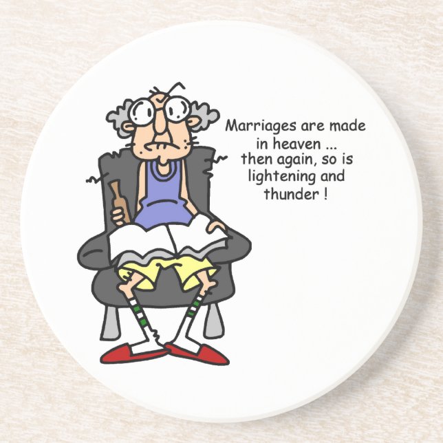 Marriage, Lightning, Thunder Humor Coaster (Front)