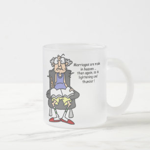 Marriage, Lightning, Thunder Humor Frosted Glass Coffee Mug