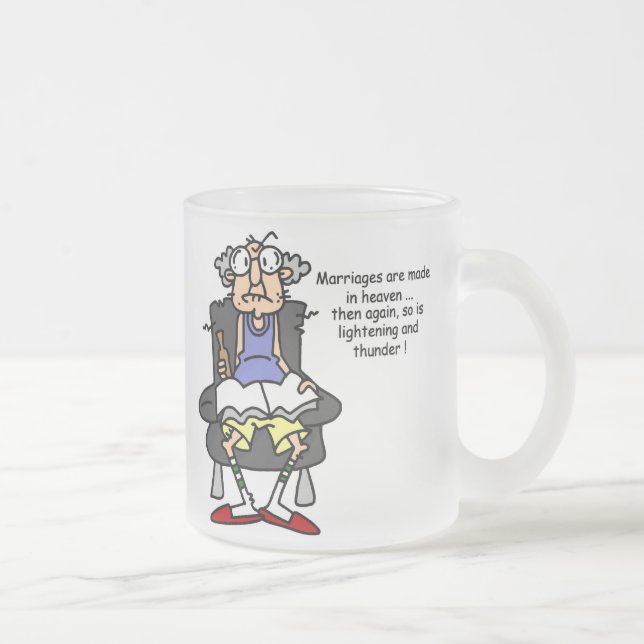 Marriage, Lightning, Thunder Humor Frosted Glass Coffee Mug (Right)