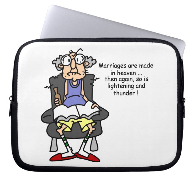 Marriage, Lightning, Thunder Humor Laptop Sleeve (Front)
