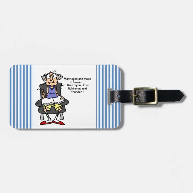 Marriage, Lightning, Thunder Humor Luggage Tag (Front Horizontal)