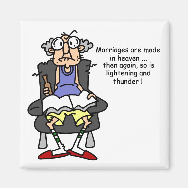 Marriage, Lightning, Thunder Humor Magnet (Front)