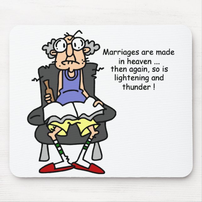 Marriage, Lightning, Thunder Humor Mouse Pad (Front)