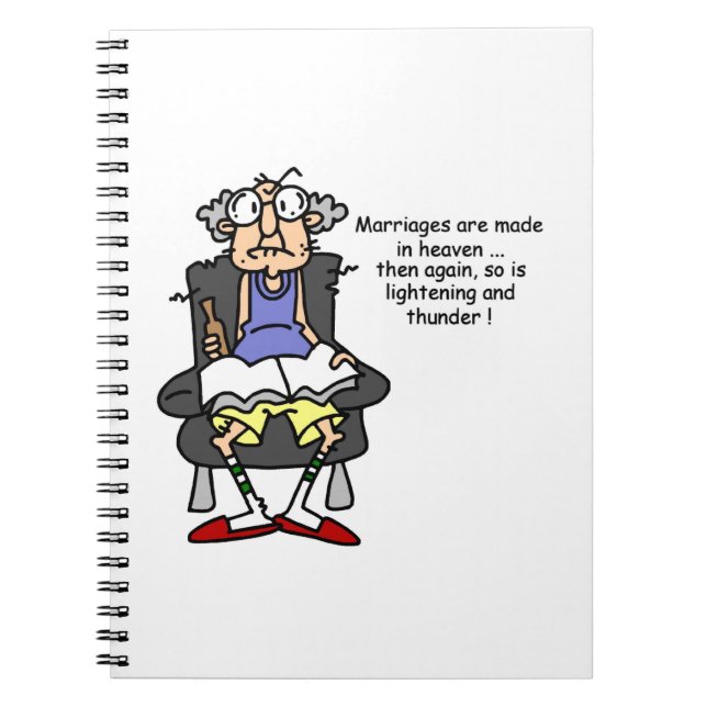 Marriage, Lightning, Thunder Humor Notebook (Front)