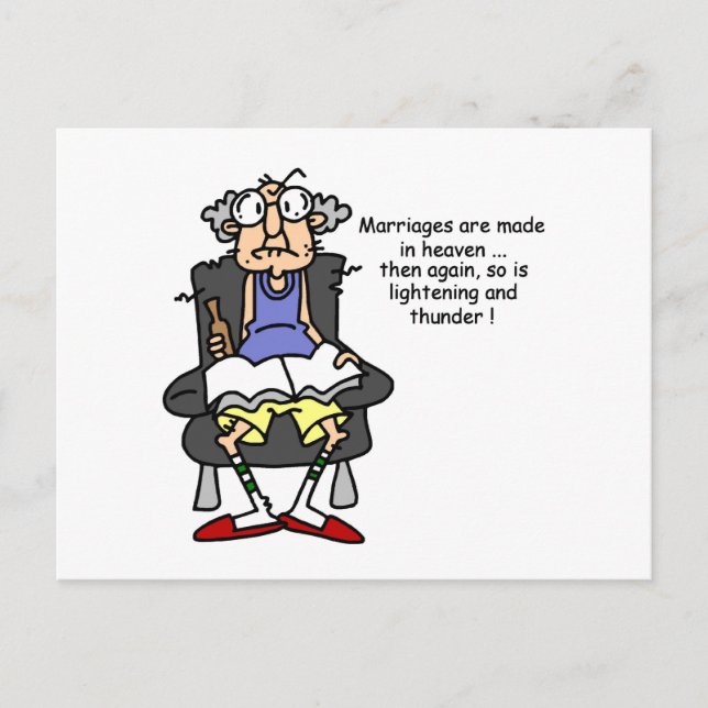 Marriage, Lightning, Thunder Humor Postcard (Front)
