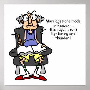 Marriage, Lightning, Thunder Humor Poster