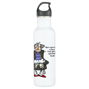 Marriage, Lightning, Thunder Humor Stainless Steel Water Bottle