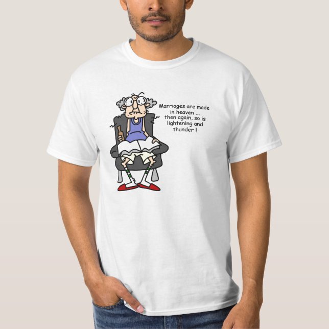 Marriage, Lightning, Thunder Humor T-Shirt (Front)
