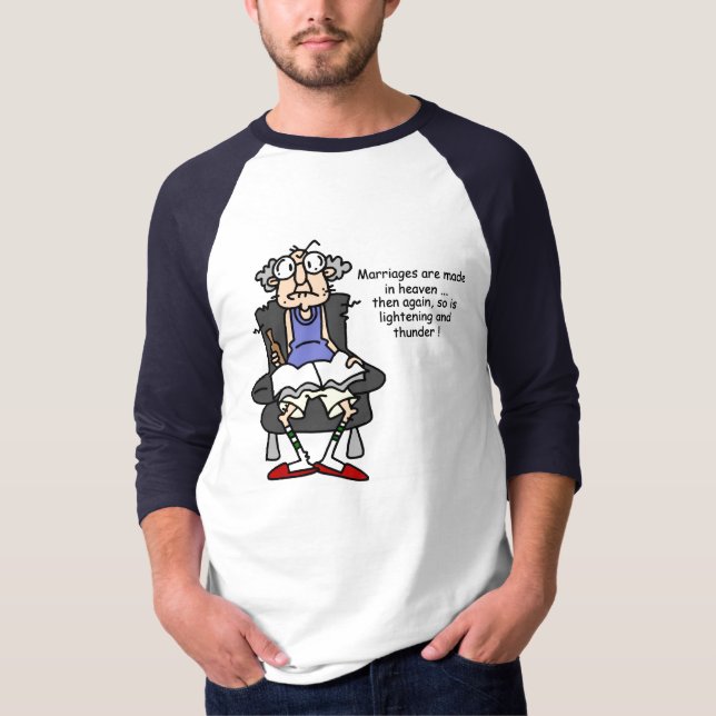 Marriage, Lightning, Thunder Humor T-Shirt (Front)