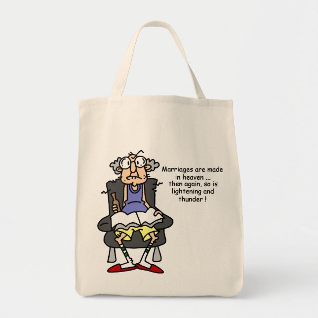Marriage, Lightning, Thunder Humor Tote Bag (Front)