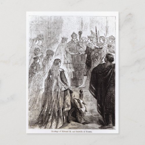 Marriage of Edward II  and Isabella of France Postcard