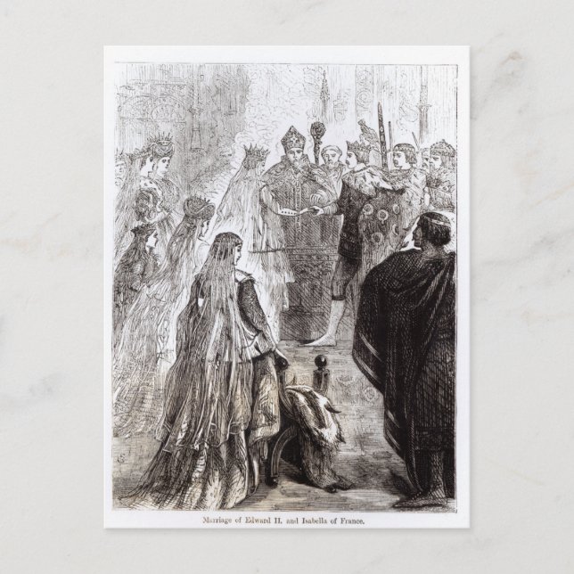 Marriage of Edward II  and Isabella of France Postcard (Front)