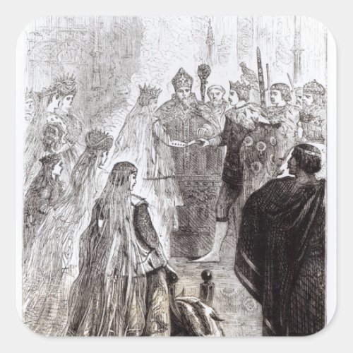 Marriage of Edward II  and Isabella of France Square Sticker
