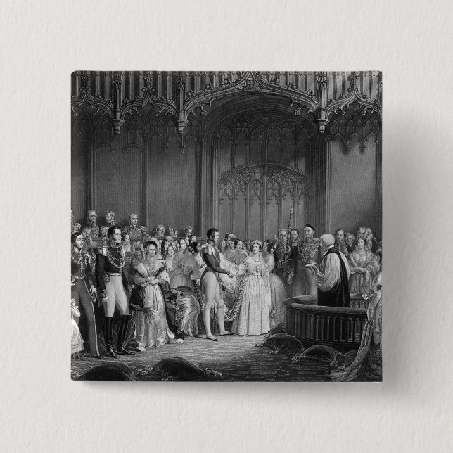 Marriage of Queen Victoria  and Prince Albert Button (Front)