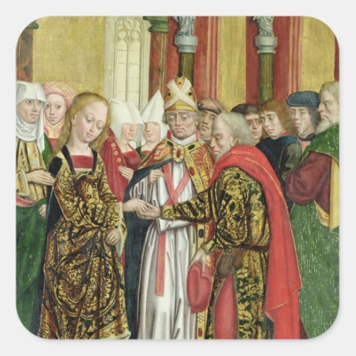 Marriage of the Virgin from the Dome Altar 1499 Square Sticker