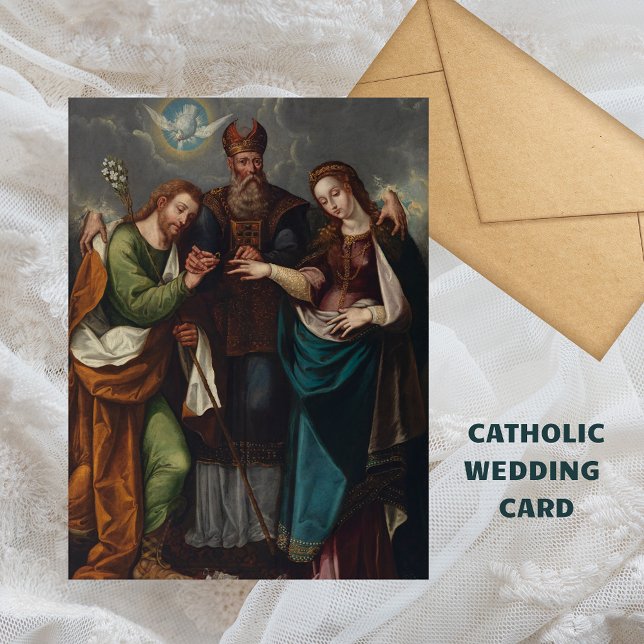 Marriage of the Virgin Religious Christian Wedding Postcard (The Marriage of the Virgin Ramirez el Mozo Catholic Christian Marriage Wedding Postcard)