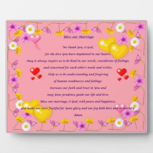 Marriage prayer Plaque