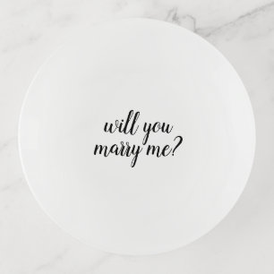 Marriage Proposal Dessert Plate Trinket Tray