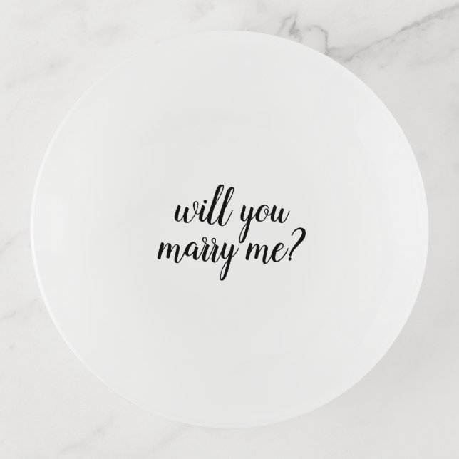 Marriage Proposal Dessert Plate Trinket Tray (Front)